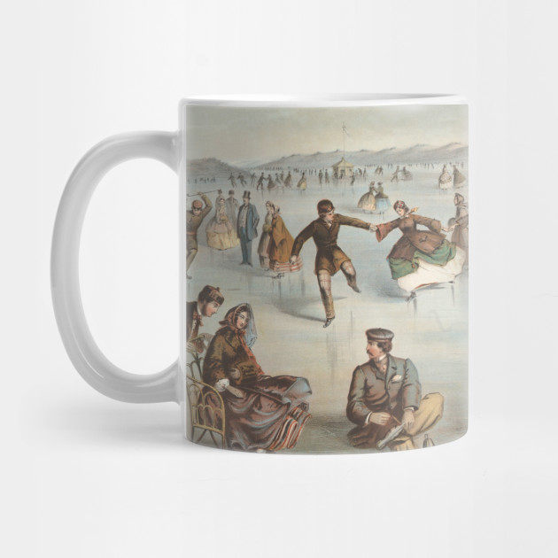 Vintage Central Park Ice Skating Painting 1861 Ice Skating
