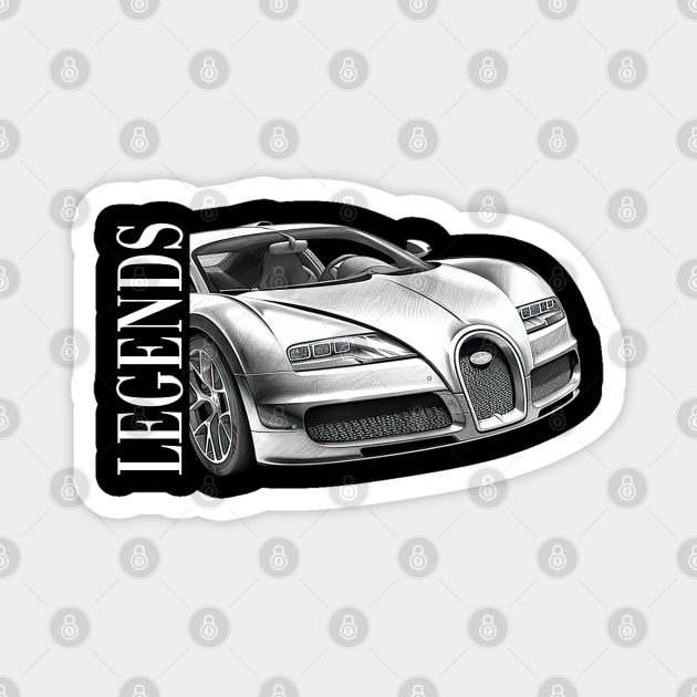 Bugatti Veyron (2005–2011) Vintage Car Awesome Magnet by Silly Picture