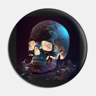 Digital Light Fire Skull Pin