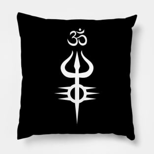 Shiva Symbol White Pillow