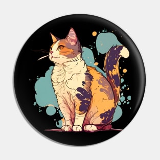 Japan Cat Thinking About Life - Cat Lover Pin