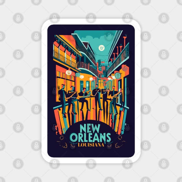 A Vintage Travel Art of New Orleans - Louisiana - US Magnet by goodoldvintage