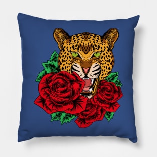 leopard cheetah roses artwork Pillow