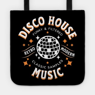 DISCO HOUSE  - Retro Modern Disco Ball (White/Orange) Tote