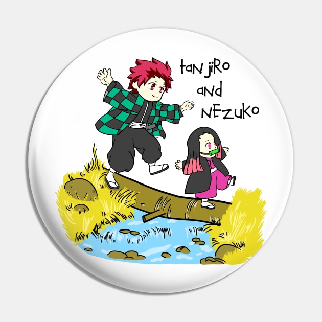Tanjiro and Nezuko Pin by Illustrasikuu