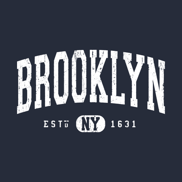 Brooklyn NY EST 1631 Arch Distressed Vintage White by FireflyCreative