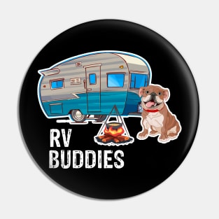 Bulldog Dog Rv Buddies Pet Lovers Funny Camping Camper Pin