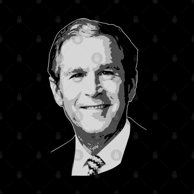 George W. Bush Black and White by Nerd_art