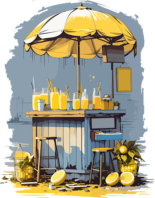 Italian lemonade stand Kids T-Shirt by CatCoconut-Art