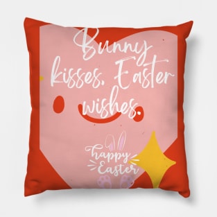 bunny kisses easter wishes Pillow