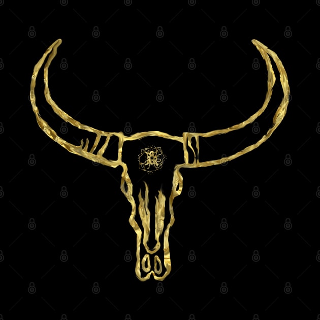 Golden Bull Skull by Manitarka