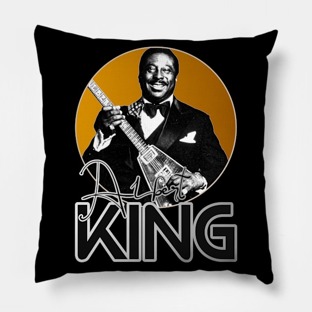 Retro Albert King Gold Tribute Pillow by darklordpug