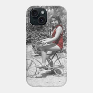 Girl on bicycle Phone Case