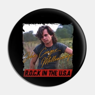 Retro Portrait Mellencamp Rock In The USA Pin