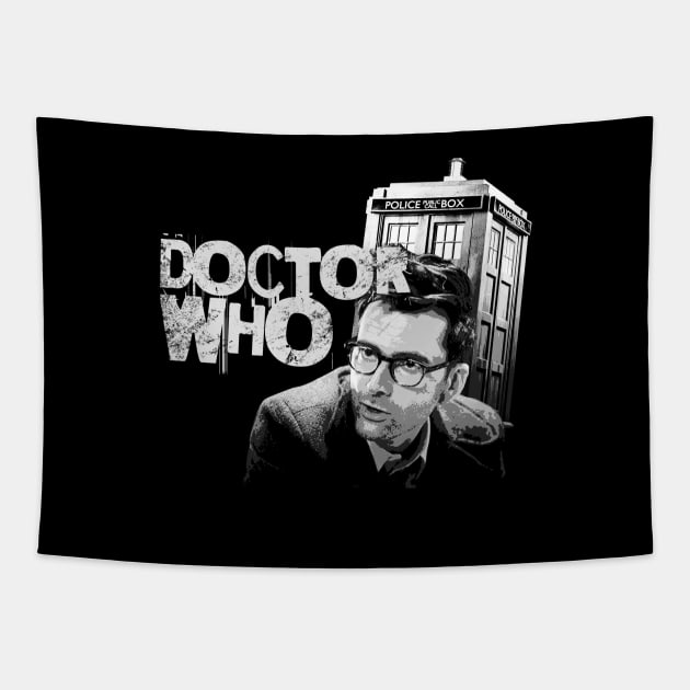 david tennant in doctor who comic style Tapestry by Shelter Art Space