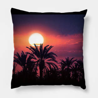 Red Sunset Photo Pillow