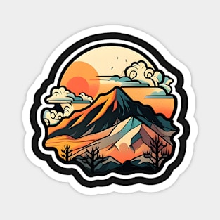 Sunset Mountain Sticker #1 Magnet