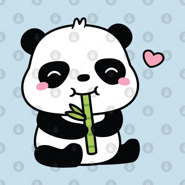 Cute Little Panda Munching On Bamboo Shoot by rustydoodle