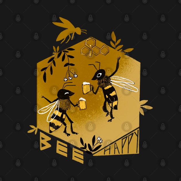 Bee happy by Petit Faon Prints