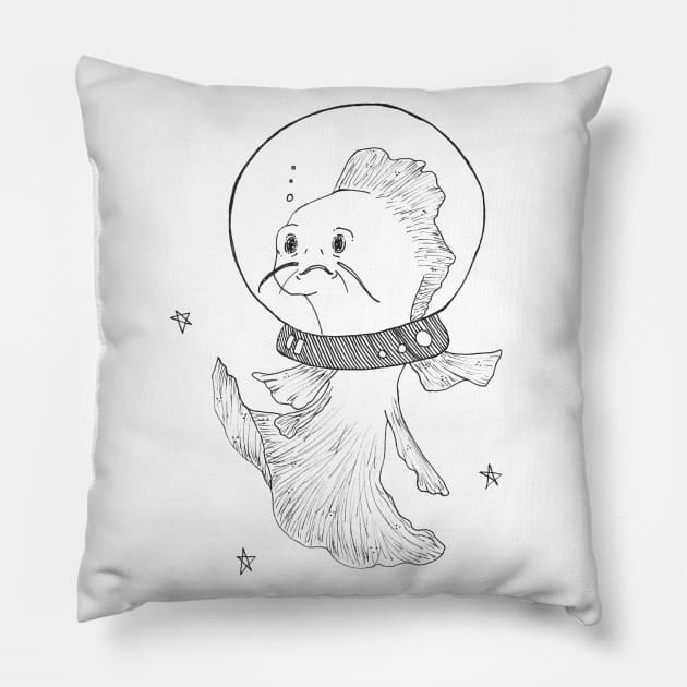 Space Fish -- SpaceX Lanch, galaxy art, hipster gift Pillow by Inspirational Koi Fish