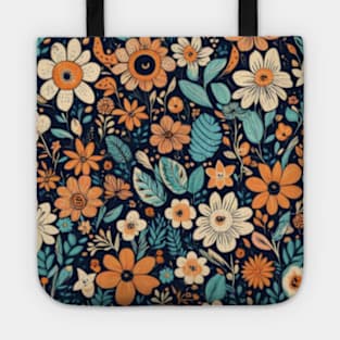 Colorful flowers pattern Tote