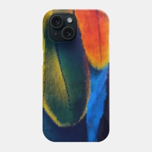 Colorful parrot feathers oil painting Phone Case