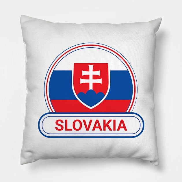 Slovakia Country Badge - Slovakia Flag Pillow by Yesteeyear