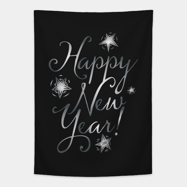 Happy New Year 2018 Tapestry by directdesign