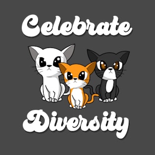 Celebrate Diversity (Pride, Cute Animal, Cats) T-Shirt