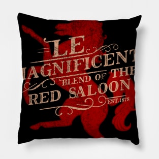 Le magnificent red horse saloon Pillow