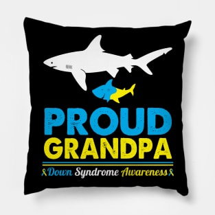 Sharks Swim Together Proud Grandpa Down Syndrome Awareness Pillow