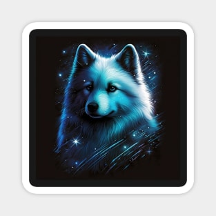 Shiny Blue Samoyed Magnet