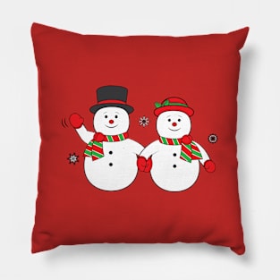 Snowman Couple at the Holidays Pillow