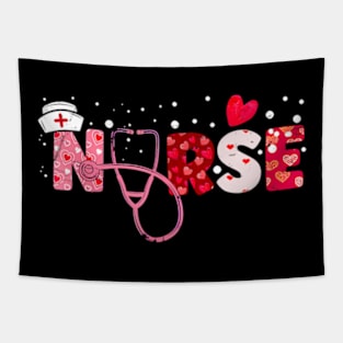 Girls Nurses Valentines Day Hearts Stethoscope Tapestry