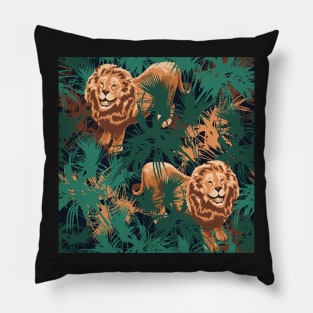 Lion in Jungle Pillow