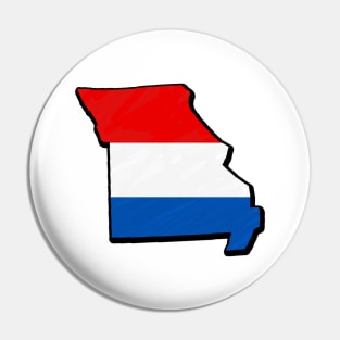 Red, White, and Blue Missouri Outline Pin