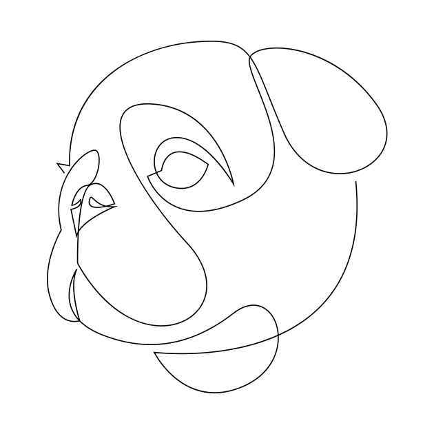 One line Pug by addillum