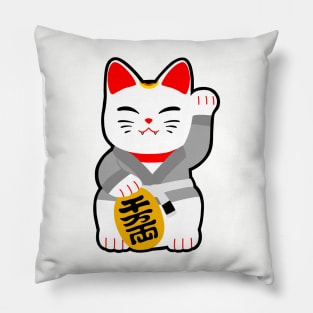 Jiu jitsu maneki neko bjj white belt Pillow