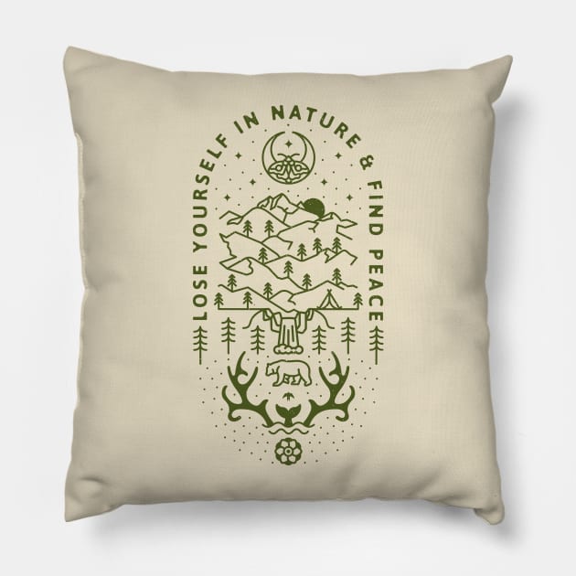 Lose yourself in nature Pillow by RAD