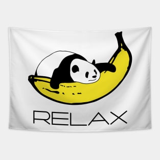 Panda is relaxing on Banana Tapestry