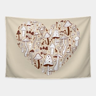 retro mushroom love heart Tapestry