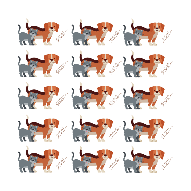 dog and cat lover pattern by Maful