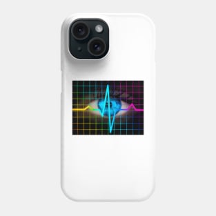 Computer artwork of heartbeat ECG and human eye (P420/0321) Phone Case