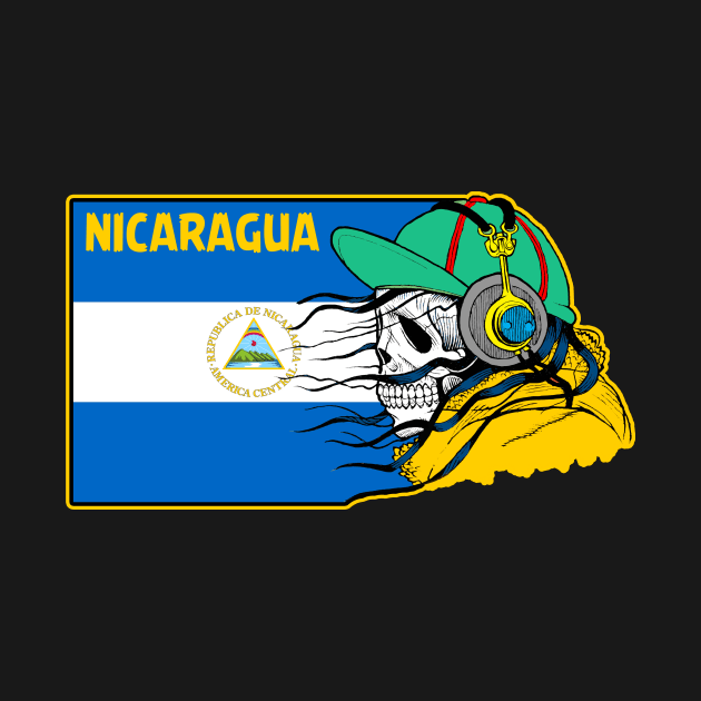 Cool Nicaragua Skull Flag, Nicaragua Flag, Nicaraguans by Jakavonis