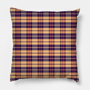 Sunset and Sunrise Aesthetic Daviana 2 Hand Drawn Textured Plaid Pattern Pillow