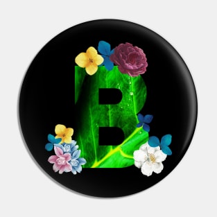 Floral Letter B Pin