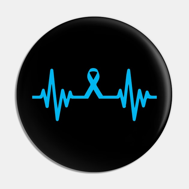 Prostate cancer ribbon heartbeat Pin by livania