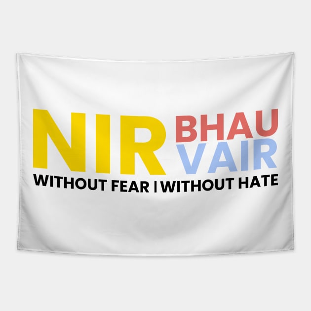 Nirbhau Nirvair Punjabi Sikh phrase Tapestry by who_rajiv