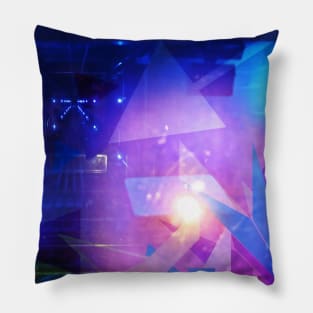 Purple Abstract Triangles Pillow