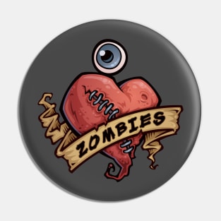 I Love Zombies Pin